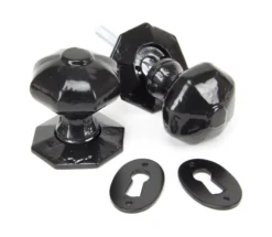 From The Anvil Set Black Octagonal Mortice / Rim Knob | 33250