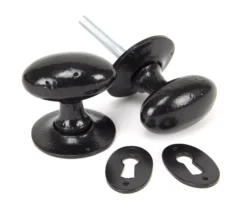 From The Anvil Set Black Oval Mortice / Rim Knob Set | 33251