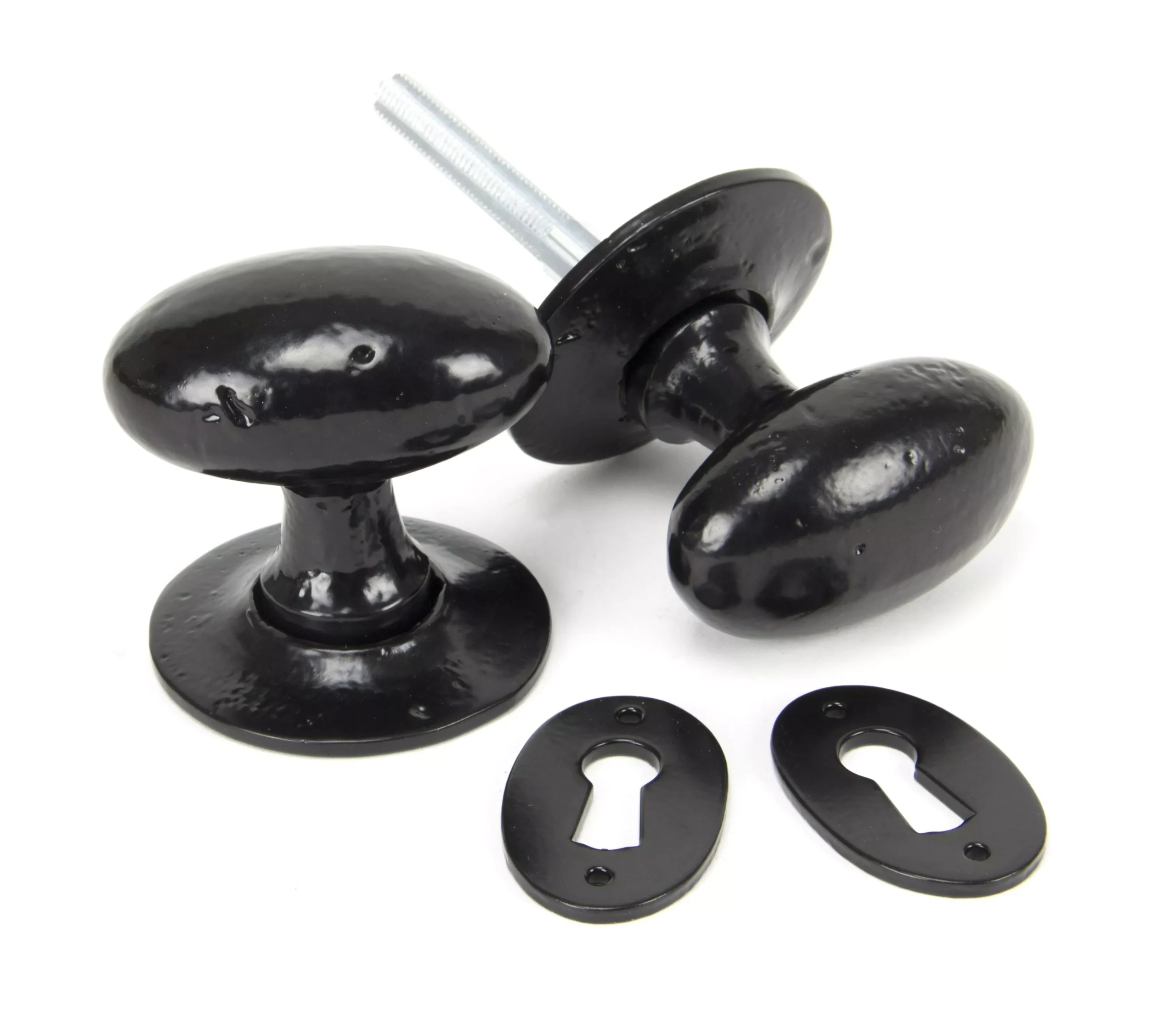 From The Anvil Set Black Oval Mortice / Rim Knob Set | 33251