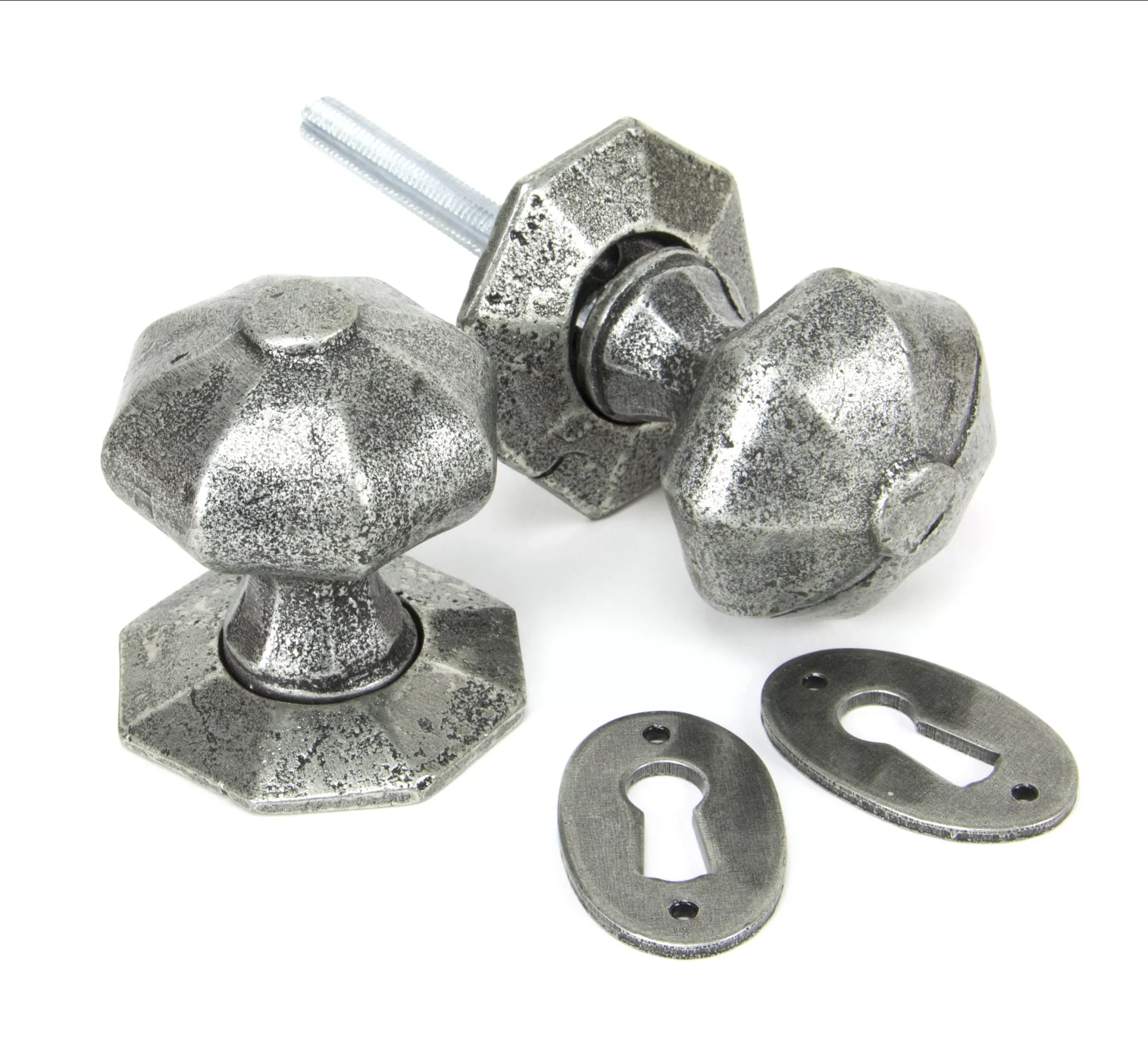 From The Anvil Set Pewter Octagonal Mortice / Rim Knob | 33643