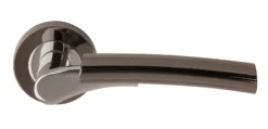 Set Black Nickel / Polished Chrome Ultimo Passage Lever On Round Rose