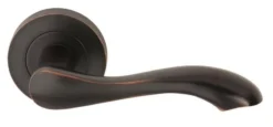 Set Oil Rubbed Bronze Venus Passage Lever On Round Rose | 3580