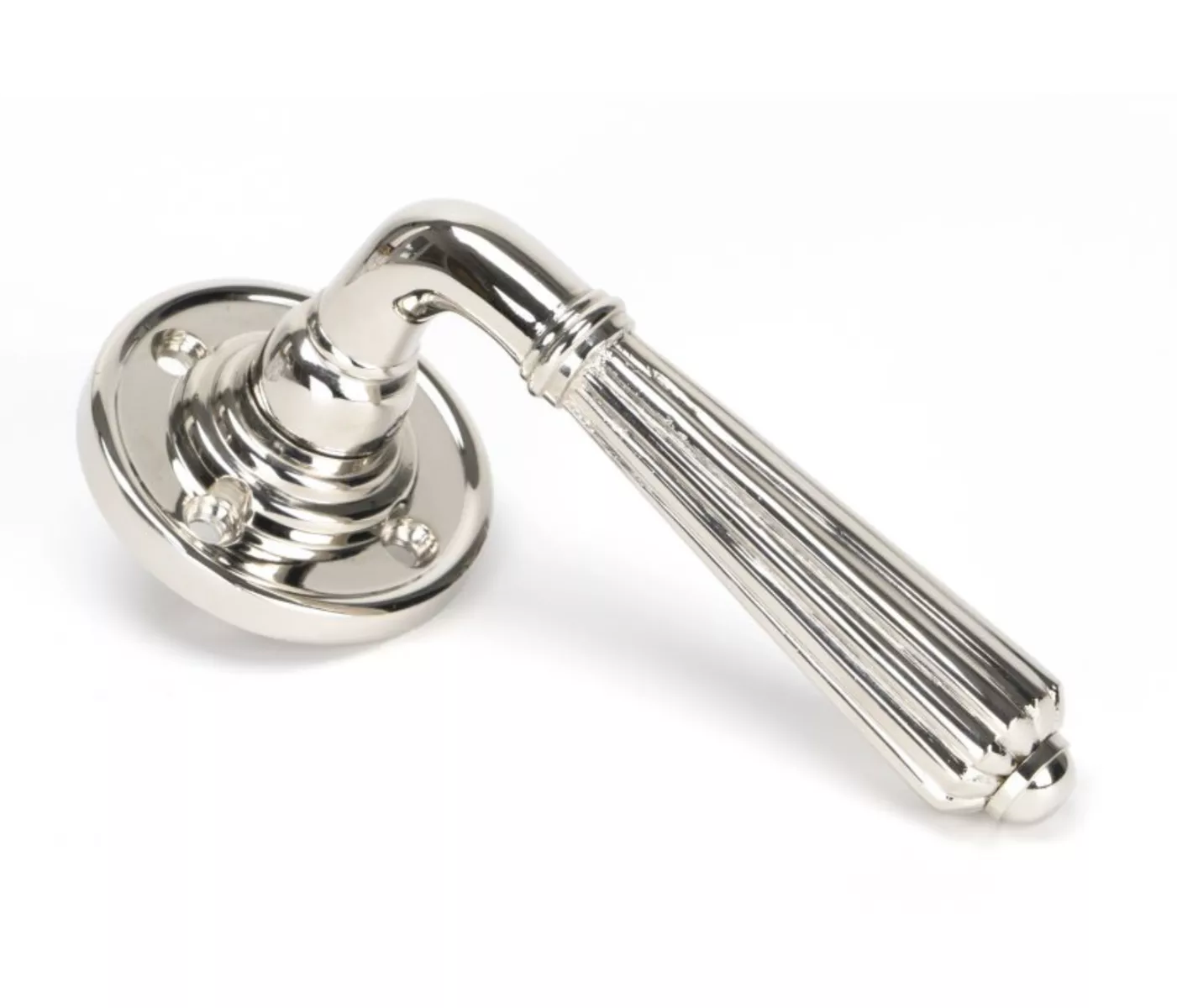 Set From The Anvil Polished Nickel Hinton Lever On Rose | 45321