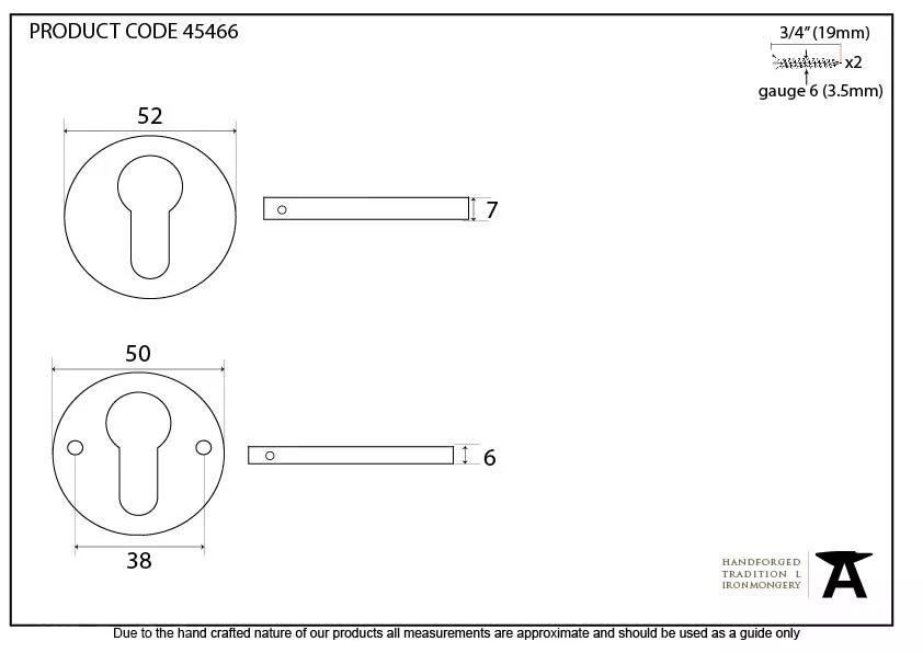 From The Anvil Black Round Regency Concealed Euro Escutcheon | 45466 - Image 3
