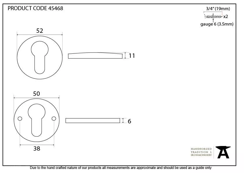 From The Anvil External Beeswax Regency Concealed Euro Escutcheon | 45468 - Image 4