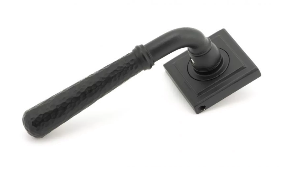 Set Matt Black Hammered Newbury Lever On Square Rose | 45654 - Image 2