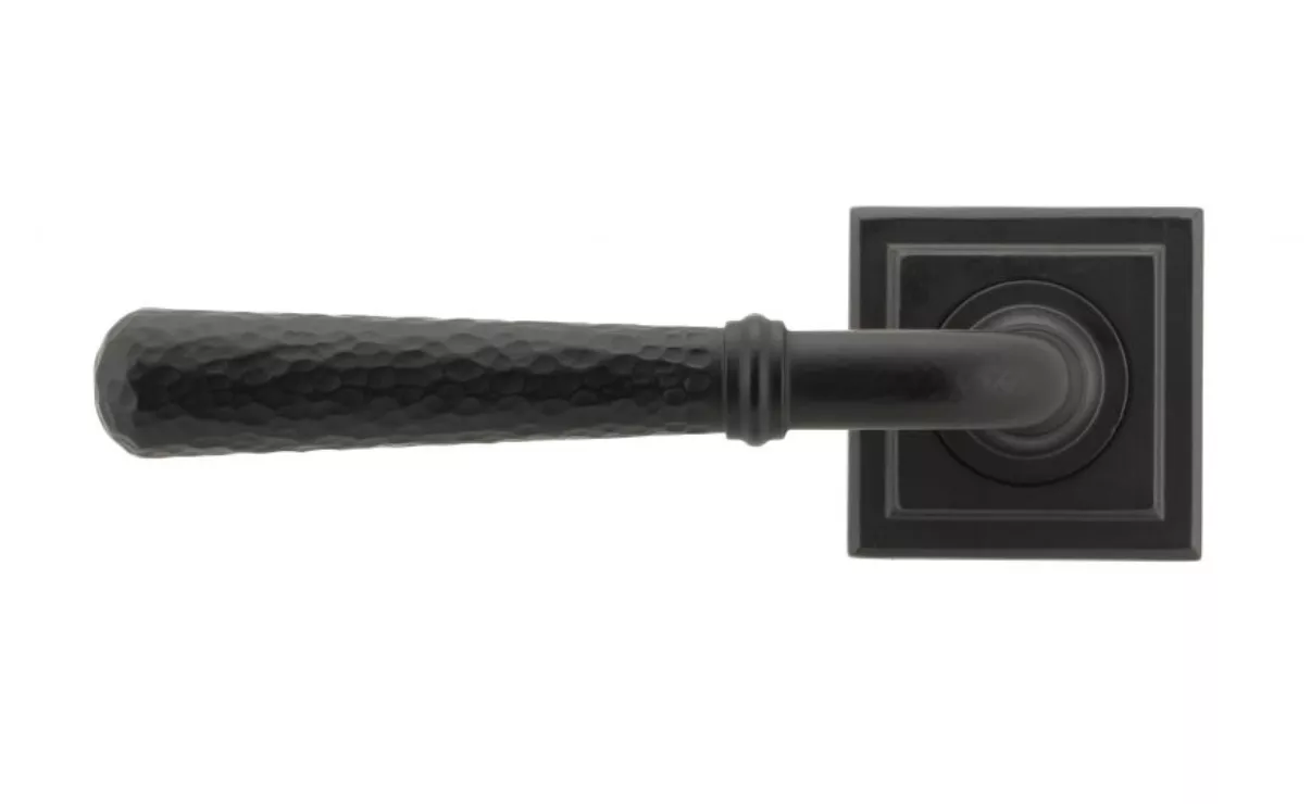 Set Matt Black Hammered Newbury Lever On Square Rose | 45654 - Image 3
