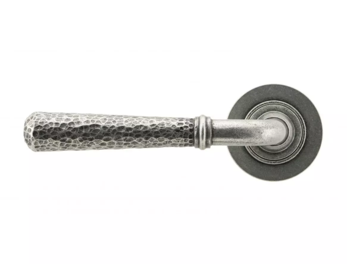 Set Pewter Hammered Newbury Lever On Plain Rose | 45655 - Image 2