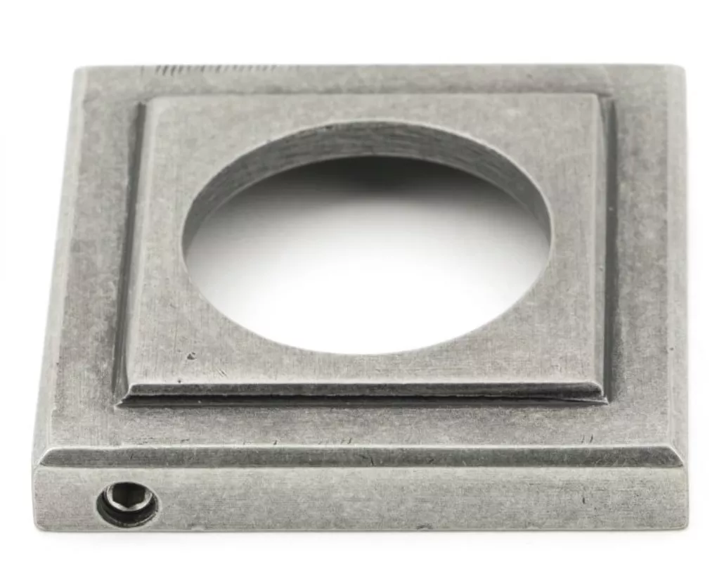 Set Pewter Hammered Newbury Lever On Square Rose | 45658 - Image 5