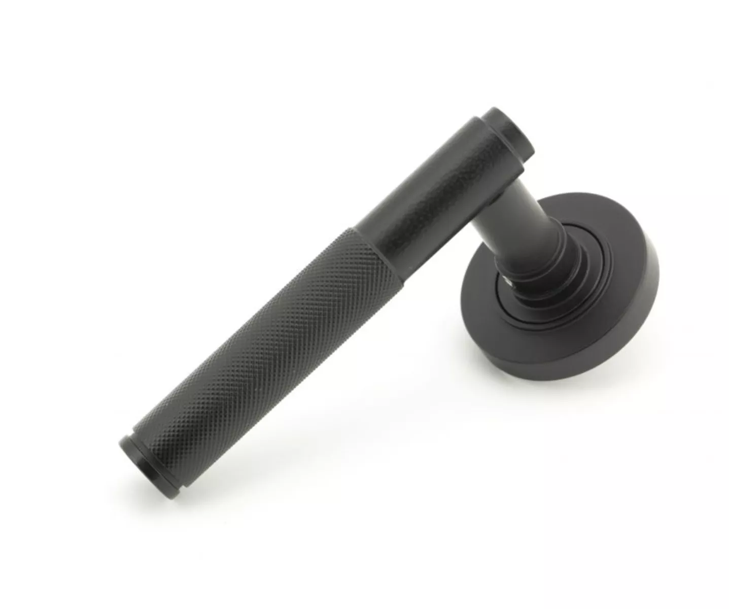 Set From The Anvil Matt Black Brompton Lever On Plain Rose | 45675 - Image 3