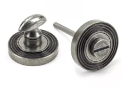From The Anvil Pewter Round Bathroom Beehive Thumbturn Set | 45753