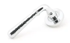 Set Polished Chrome Hammered Newbury Lever On Plain Rose | 46073 | 50041