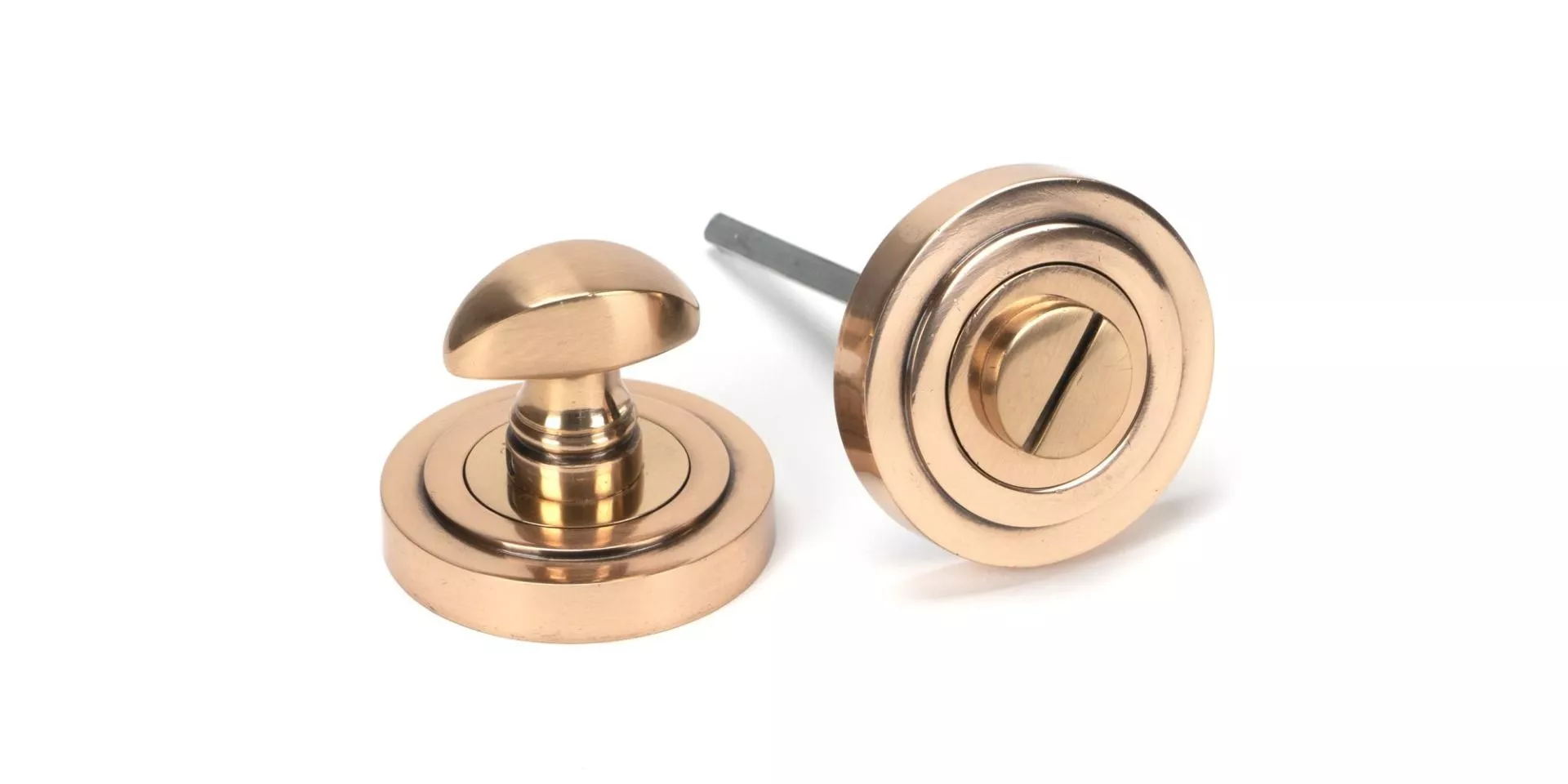 From The Anvil Polished Bronze Bathroom Thumbturn & Snib Release (Art Deco) | 46110 - Image 4