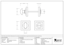 From The Anvil Polished Bronze Bathroom Thumbturn & Snib Release (Square) | 46112