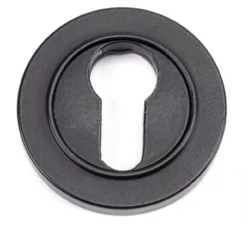 From The Anvil Matt Black Euro Round Plain Rose Escutcheon | 49540