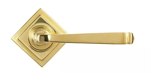 Set Polished Brass Avon Lever On Square Rose | 50602 - 50603 - Image 3
