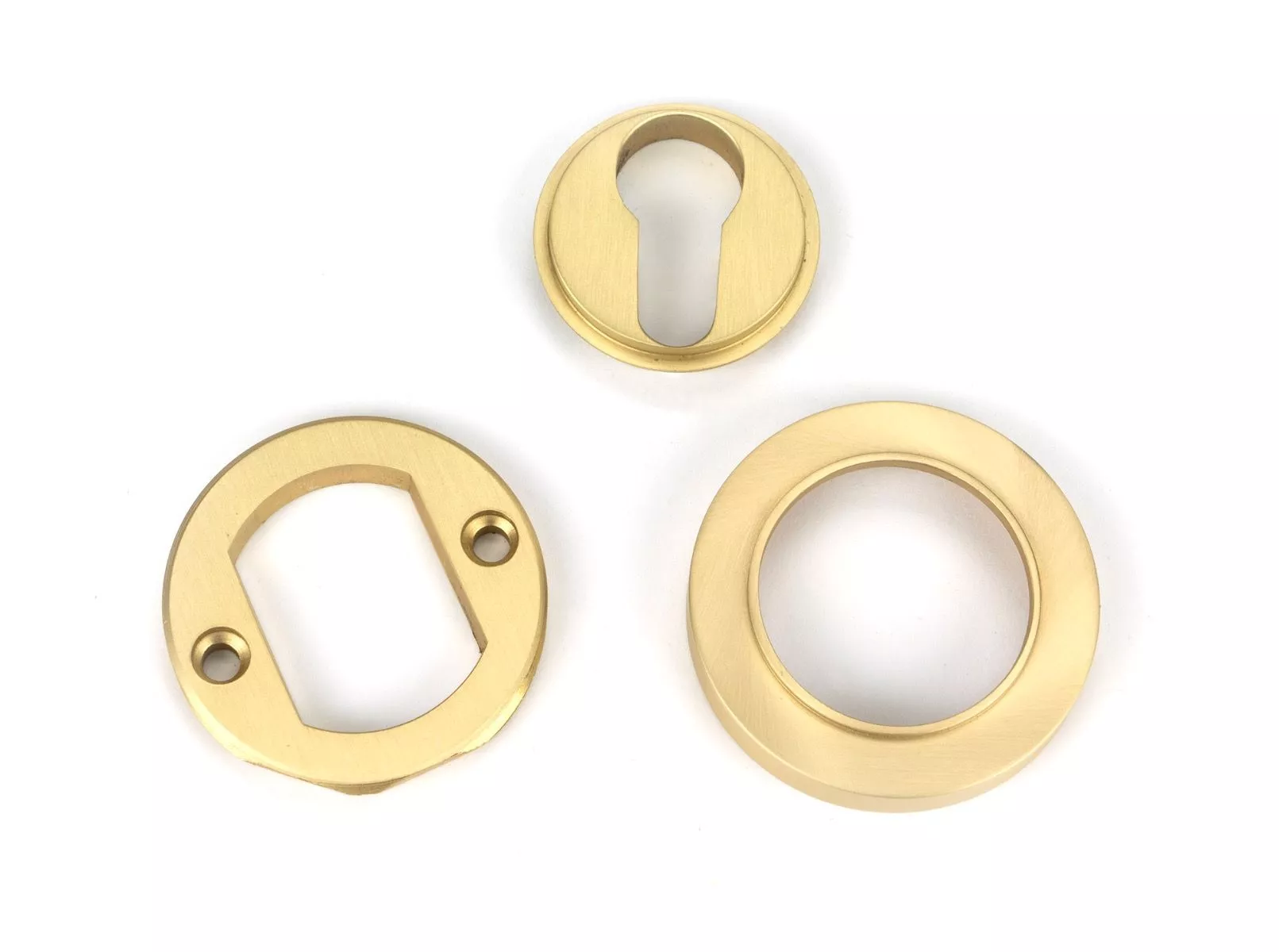 Satin Brass Round Euro Escutcheon (Plain) | 50876 - Image 2