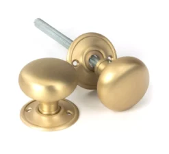 Satin Brass Mushroom Mortice/Rim Knob Set | 50901