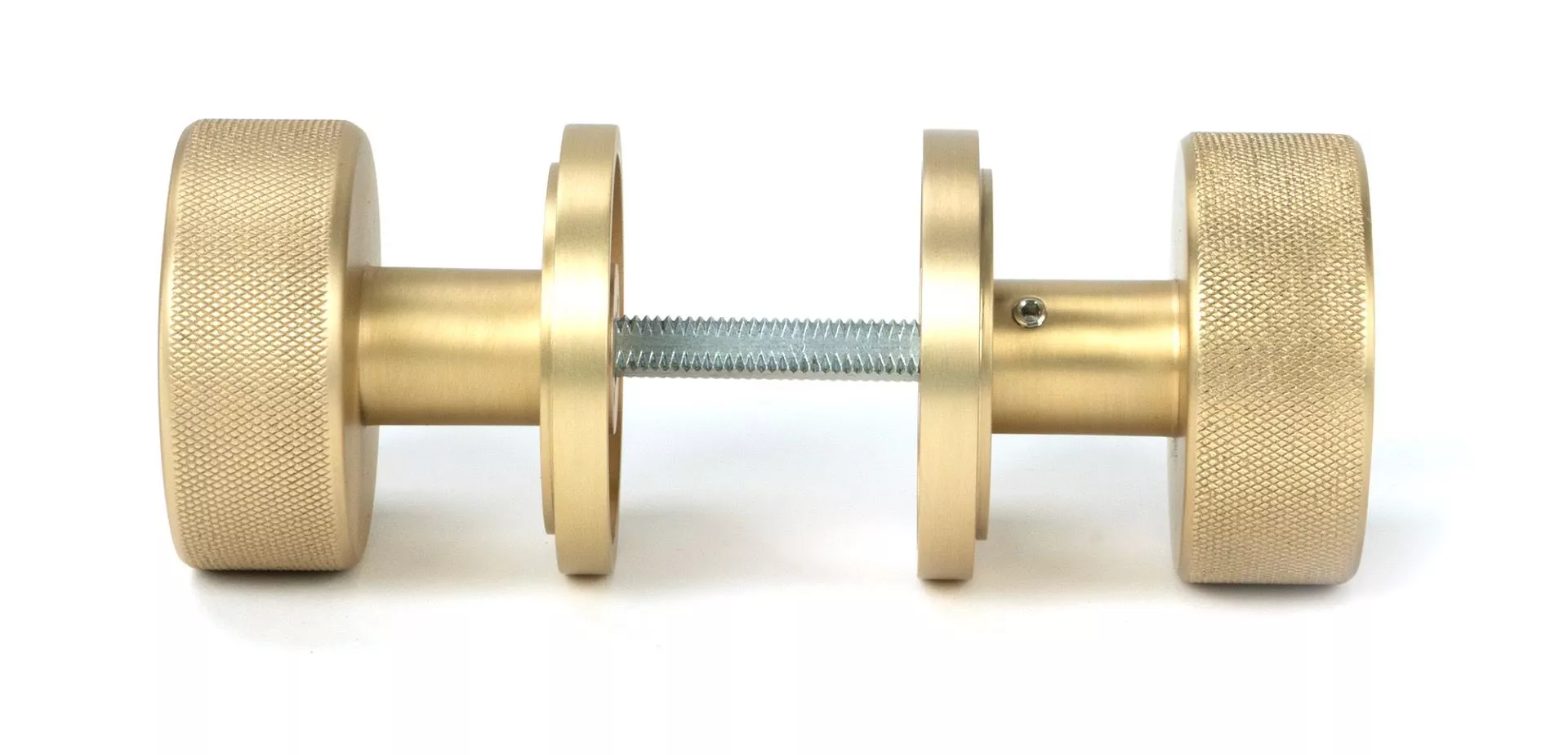 Satin Brass Brompton Mortice/Rim Knob Set (Art Deco) | 50909 - Image 3