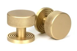 Satin Brass Brompton Mortice/Rim Knob Set (Beehive) | 50910