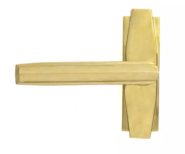 Set Polished Brass Art Deco Lever On Rose | 51191 - Image 2