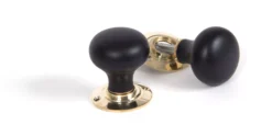 From The Anvil Set Brass Ebony Bun Mortice / Rim Knob | 83563