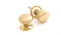 From The Anvil Set Polished Brass Small Mushroom Mortice / Rim Knob | 83564