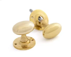 From The Anvil Set Polished Brass Oval Mortice / Rim Knob | 83627