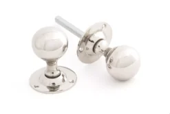 From The Anvil Set Polished Nickel Ball Mortice Knob Set | 83632