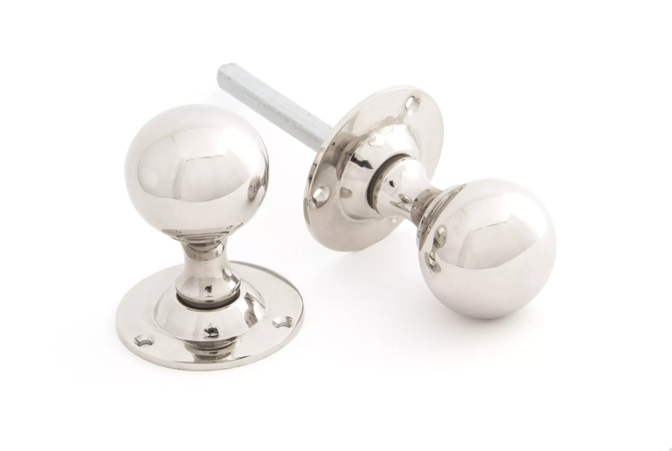 From The Anvil Set Polished Nickel Ball Mortice Knob Set | 83632