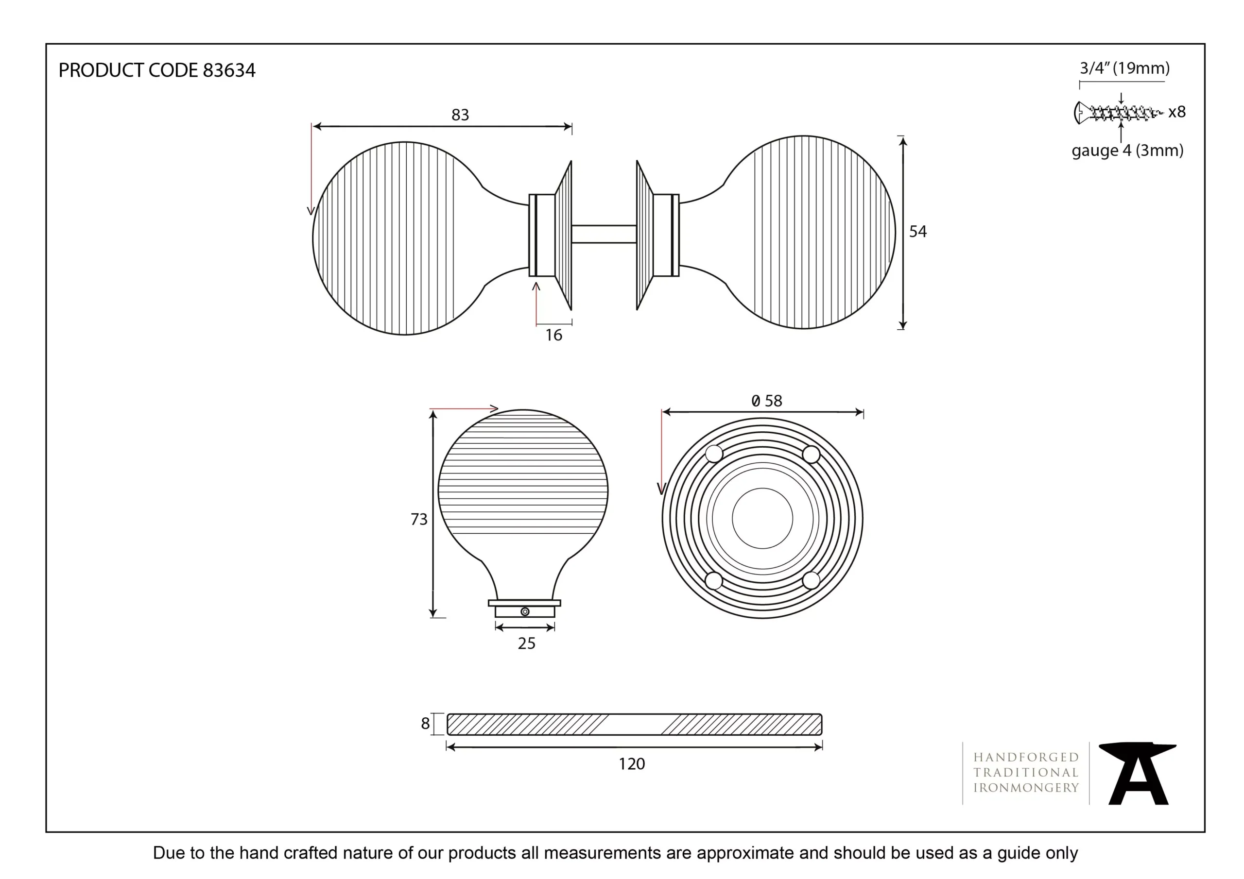 From The Anvil 54mm Rosewood & Brass Beehive Mortice / Rim Knob | 91787 - Image 3