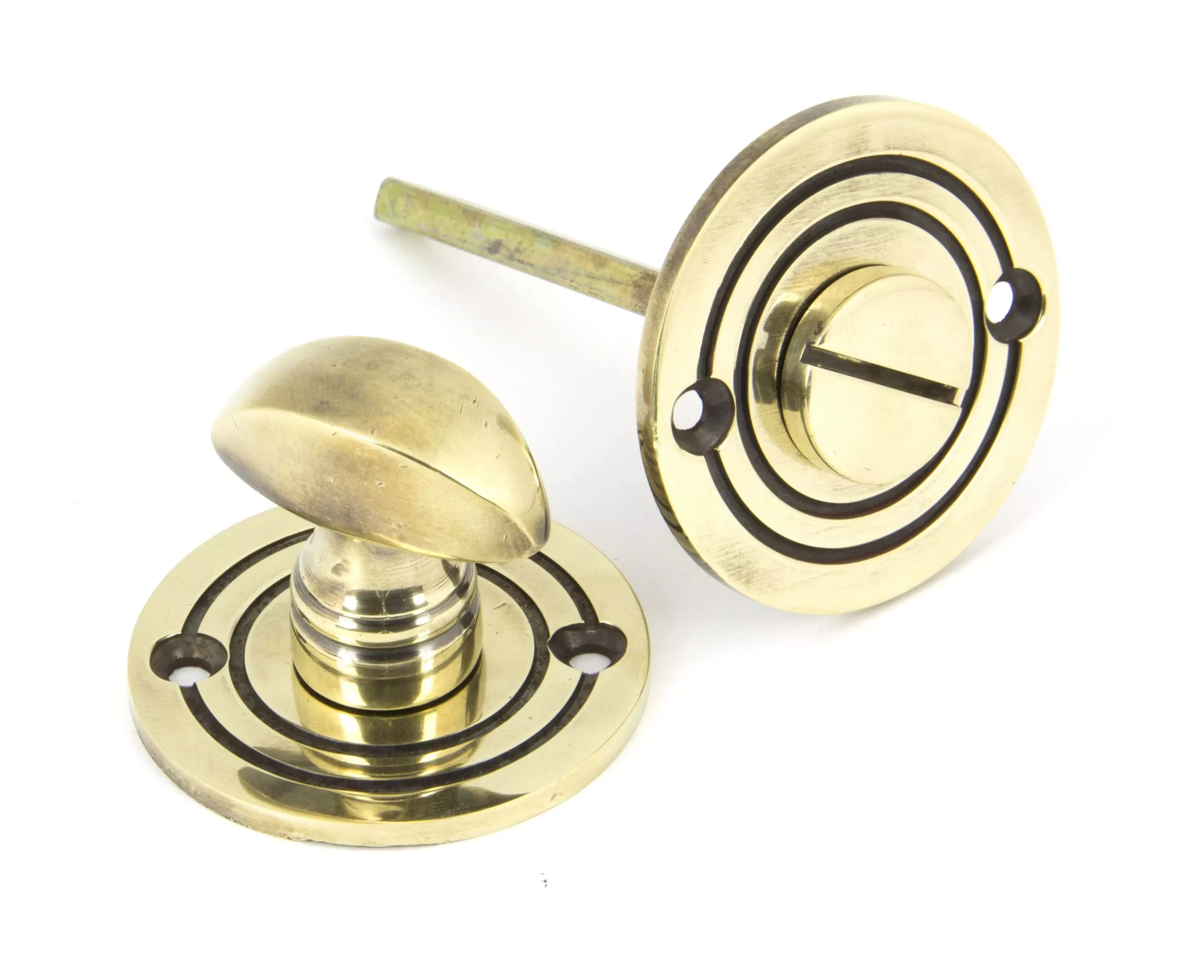 From The Anvil 50mm Aged Brass Bathroom Thumbturn & Snib Release | 83804