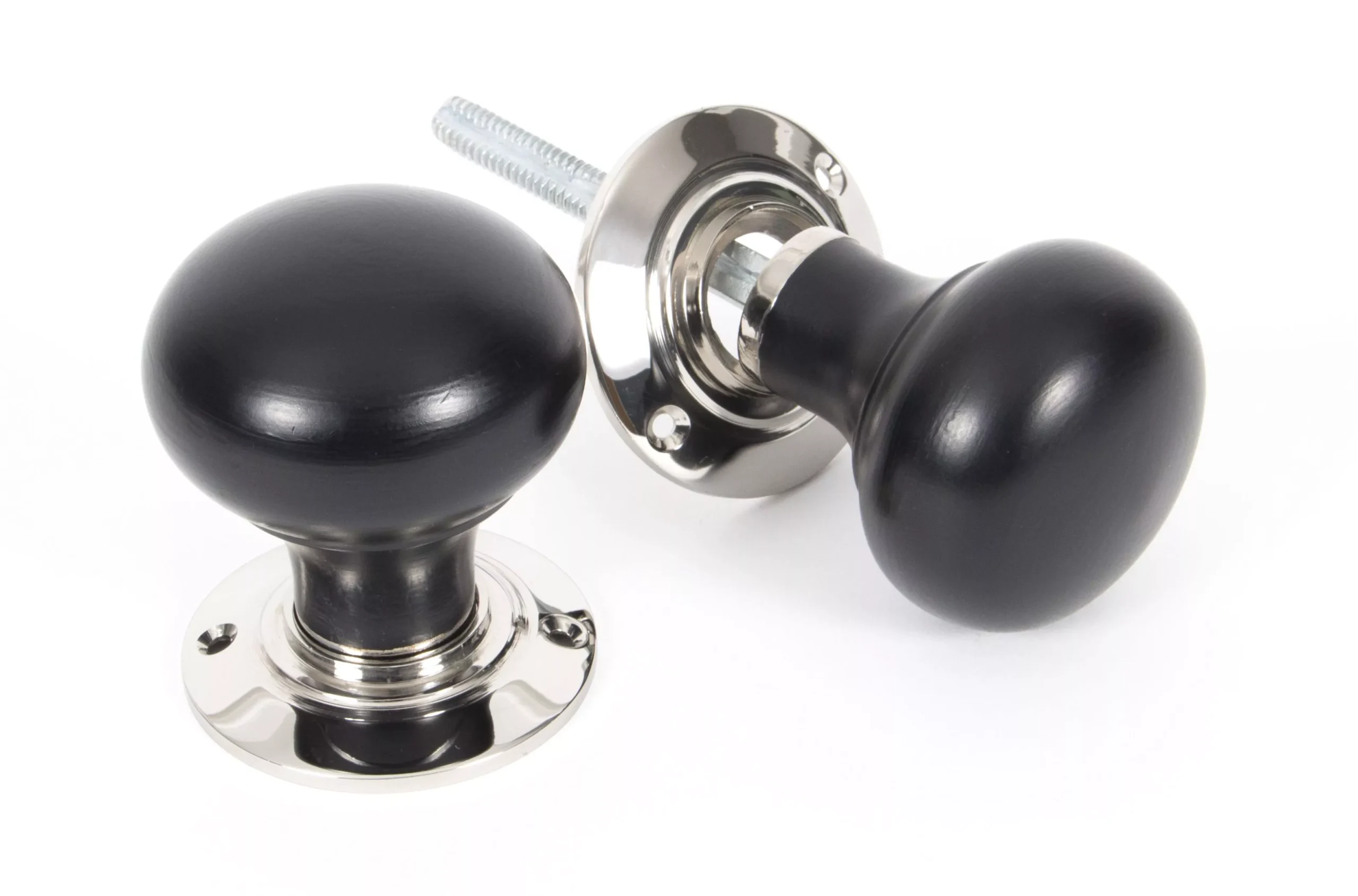 From The Anvil Set Nickel Ebony Bun Mortice / Rim Knob | 83838