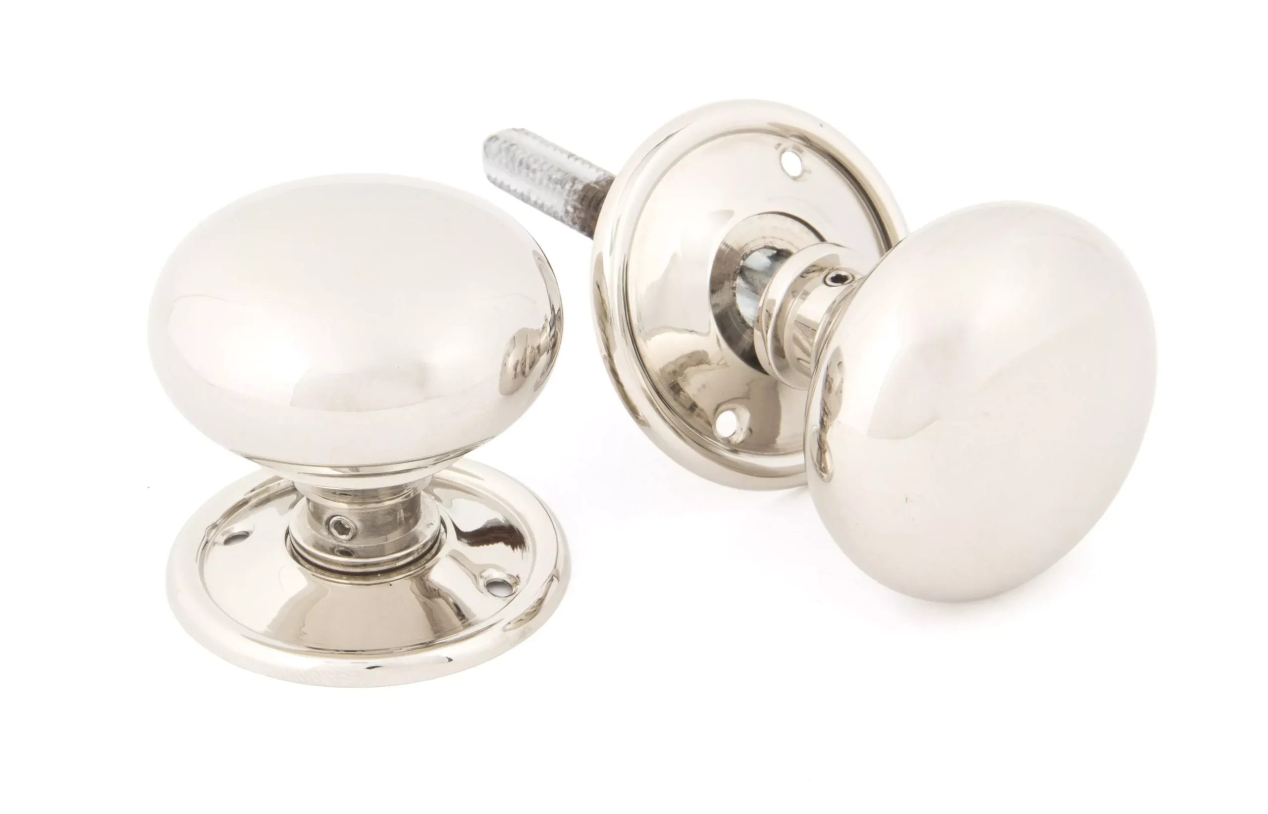 From The Anvil Set Polished Nickel Mushroom Mortice / Rim Knob | 91530