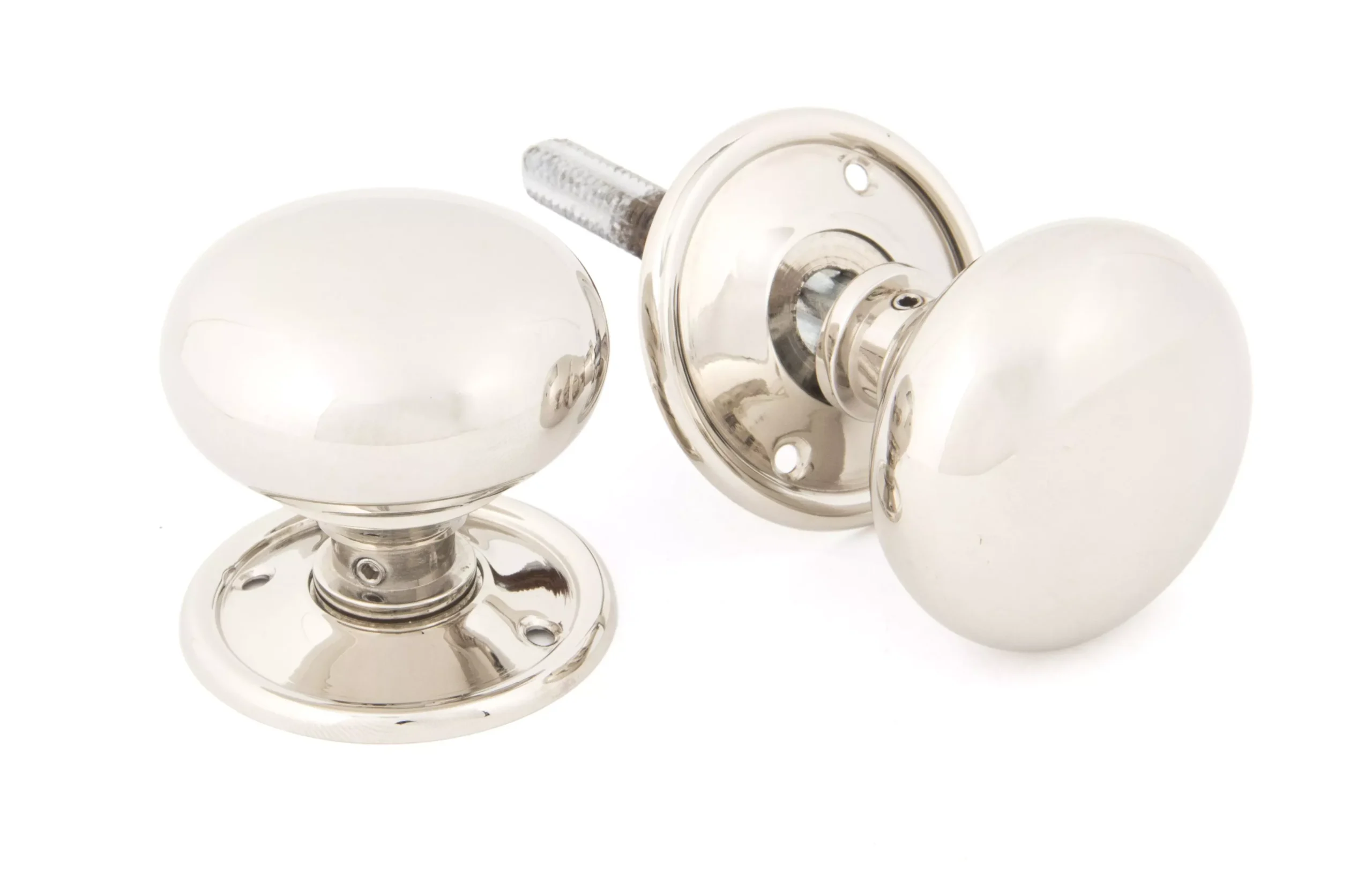 From The Anvil Set Polished Nickel Small Mushroom Mortice / Rim Knob | 83839
