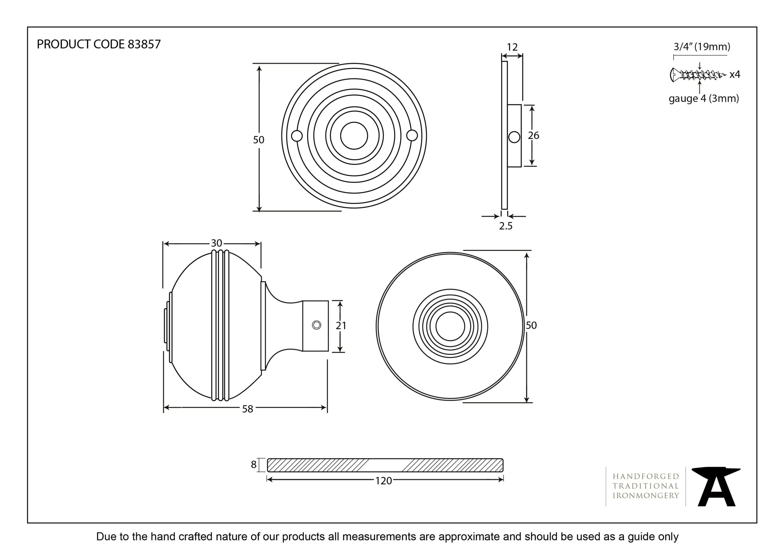 From The Anvil Set Aged Bronze Small Prestbury Mortice / Rim Knob | 83945 - Image 2