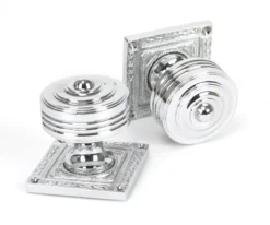From The Anvil Set Polished Chrome Tewkesbury Square Mortice Knob | 90292