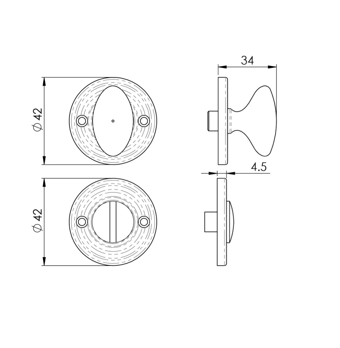 Polished Brass Oval Snib Turn And Release | AQ133PB