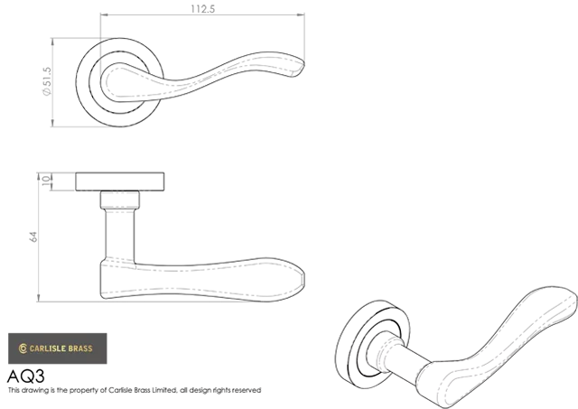CARLISLE Set Manital Polished Chrome Apollo Lever Furniture On Rose | AQ3CP - Image 2