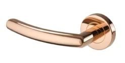 Set Rose Gold (Copper) Lever Handle On Rose