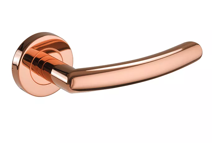 Set Rose Gold (Copper) Lever Handle On Rose - Image 3