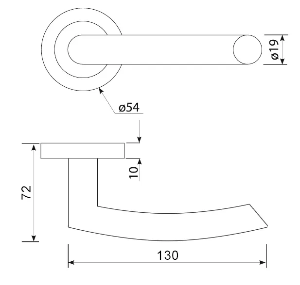 Set Rose Gold (Copper) Lever Handle On Rose - Image 4
