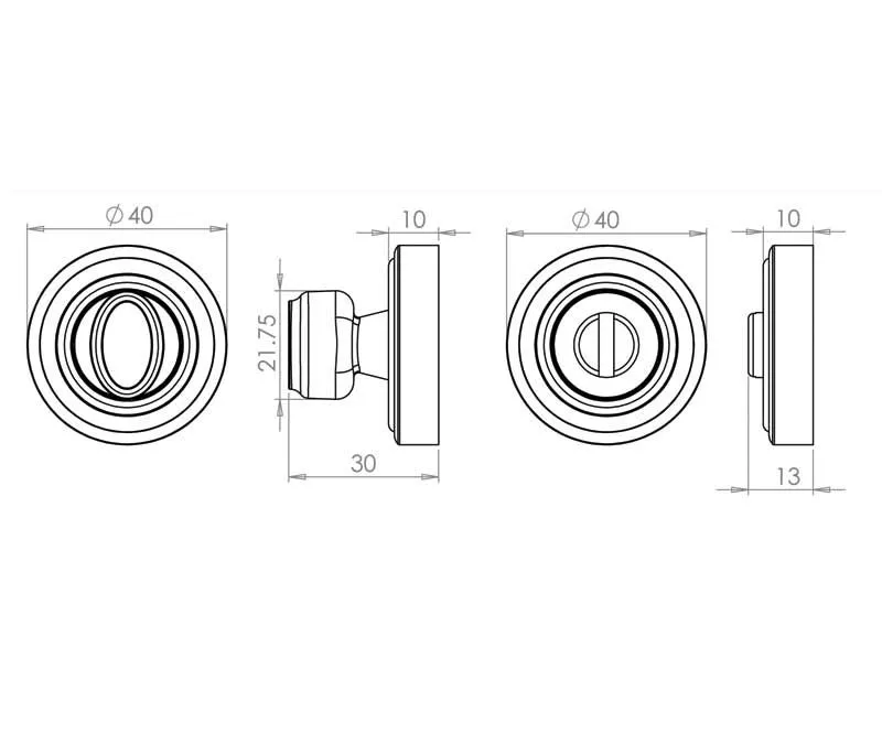 Set Jedo Polished Brass Parisian Bathroom Turn And Release | JV2652PB - Image 2