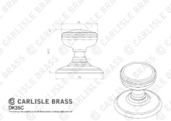 Delamain Polished Chrome Unsprung Concealed Fix Mortice Knob Furniture | DK35CCP