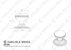 Delamain Satin Chrome Ringed Knob Furniture | DK39CSC