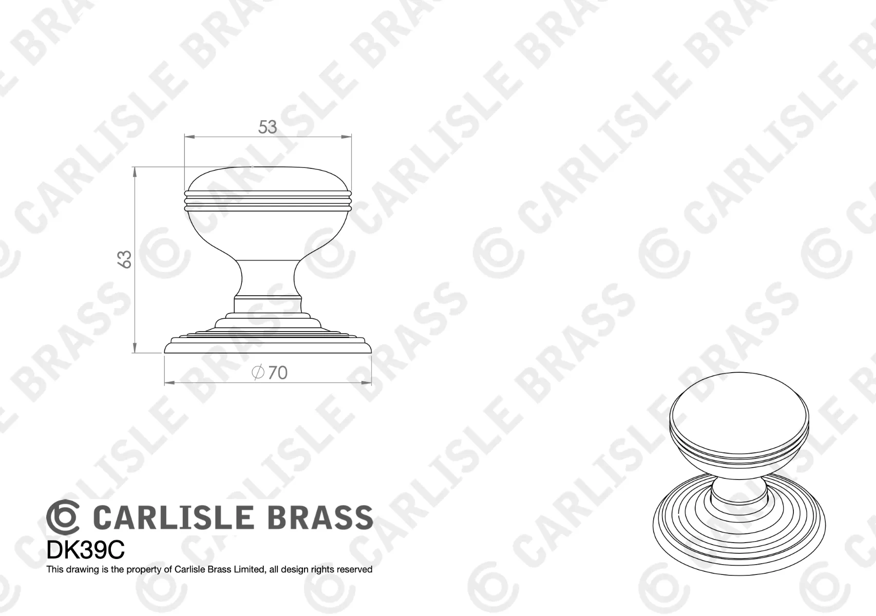 Delamain Satin Chrome Ringed Knob Furniture | DK39CSC