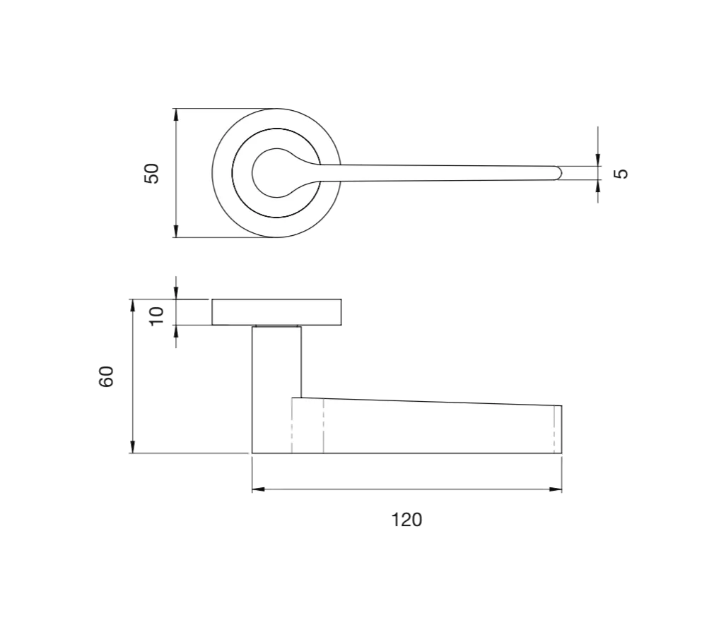 CARLISLE Satin Brass Velino Lever Handle On Round Rose | EUL020SB