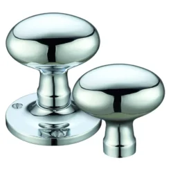Set Polished Chrome Oval Rim Knob Furniture
