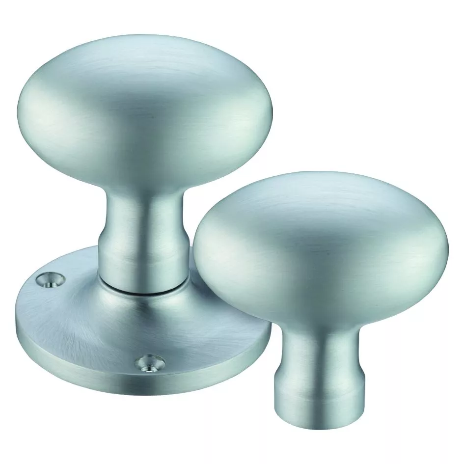 Set Satin Chrome Oval Rim Knob Furniture