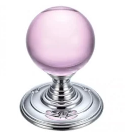 Set Fulton & Bray 55mm Pink Glass Ball Knob Furniture | FB300CPP